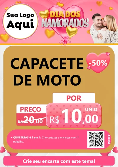 Modelo de Cartaz para Cartaz A4 Vertical com o tema Dia dos Namorados para Moto peças