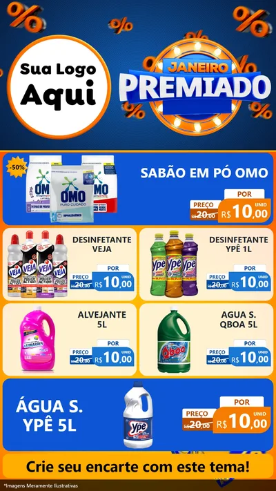 Modelo de TV para TV Vertical com o tema Janeiro Premiado para Produtos de Limpeza