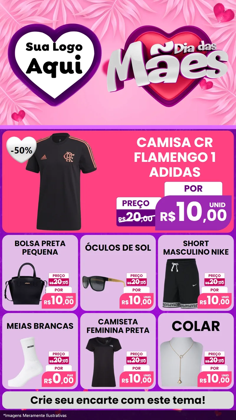 Modelo de Rede Social para Stories com o tema Dia das Mães para Roupas e acessórios