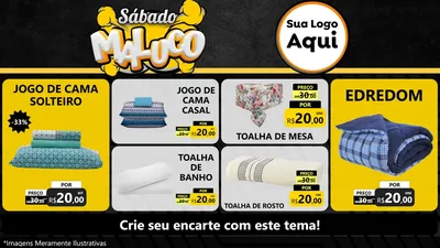 Modelo de TV para TV Horizontal com o tema Sábado Maluco para Cama, Mesa e Banho