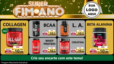 Modelo de TV para TV Horizontal com o tema Super Fim de Ano para Suplementos alimentares