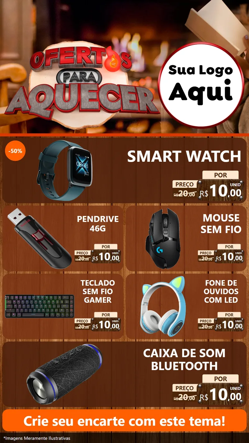 Modelo de TV para TV Vertical com o tema Ofertas Para Aquecer para Informática