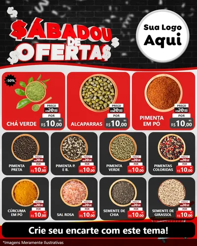 Modelo de Rede Social para Feed Instagram com o tema Sabadou de Ofertas para Produtos Naturais