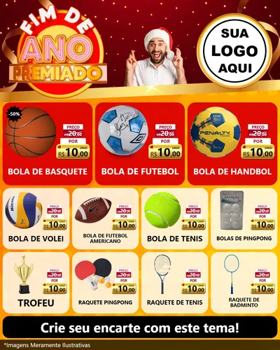 Modelo de Rede Social para Feed Instagram com o tema Fim de Ano Premiado para Artigos Esportivos