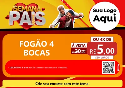 Modelo de Cartaz para Cartaz A4 Horizontal com o tema Semana Dos Pais para Móveis e Eletro
