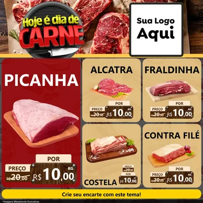 Modelo de Rede Social para Feed Facebook com o tema Hoje É Dia de Carne para Açougue