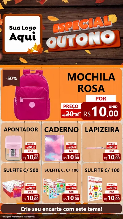 Modelo de Rede Social para Stories com o tema Especial Outono para Papelaria
