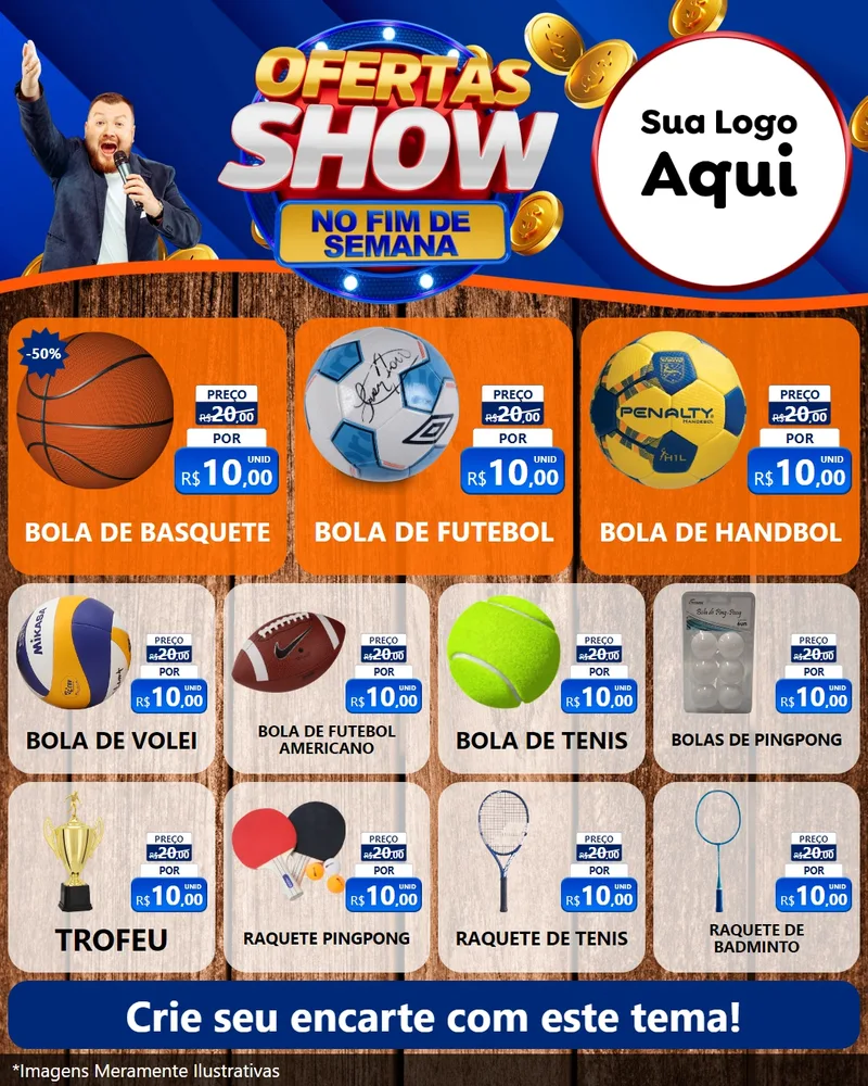 Modelo de Rede Social para Feed Instagram com o tema Ofertas Show No Fim De Semana para Artigos Esportivos