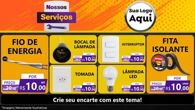Modelo de TV para TV Horizontal com o tema Nossos Serviços para Materiais Elétricos