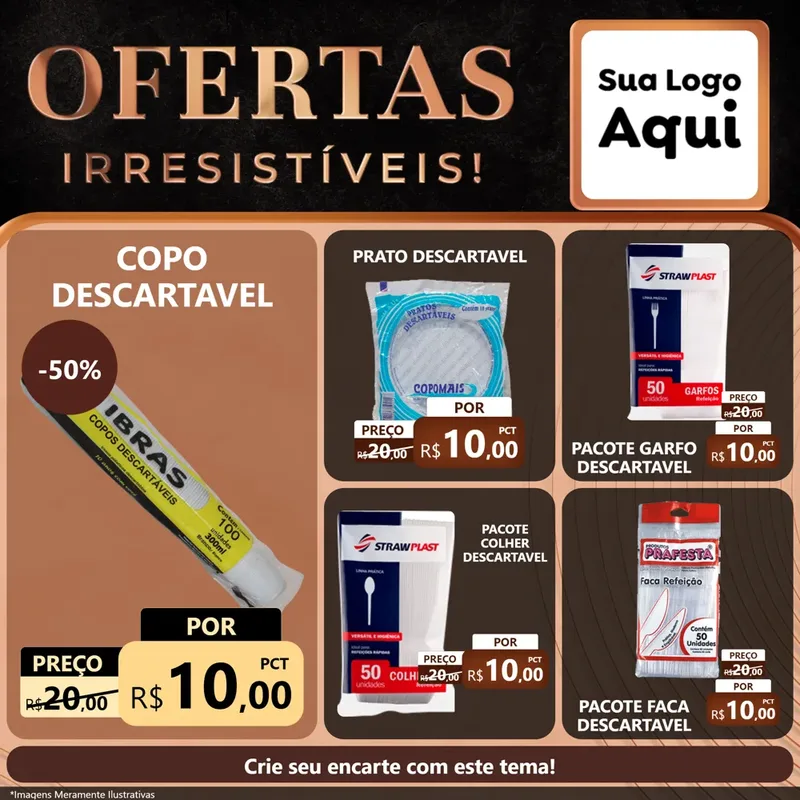 Modelo de Rede Social para Feed Facebook com o tema Ofertas Irresistíveis! para Embalagens