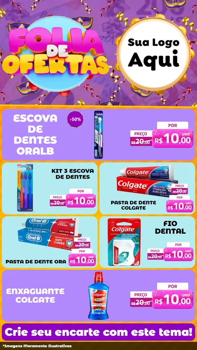 Modelo de TV para TV Vertical com o tema Folia de Ofertas para Higiene Pessoal
