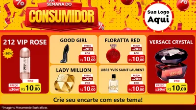 Modelo de TV para TV Horizontal com o tema Semana do Consumidor para Perfumes