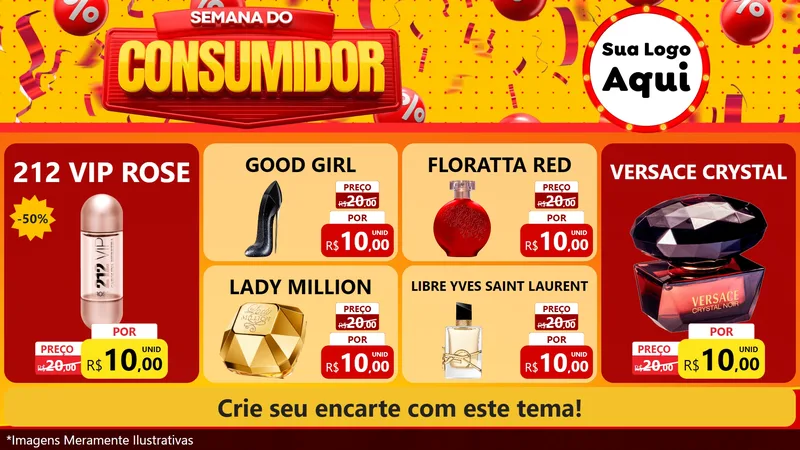 Modelo de TV para TV Horizontal com o tema Semana do Consumidor para Perfumes
