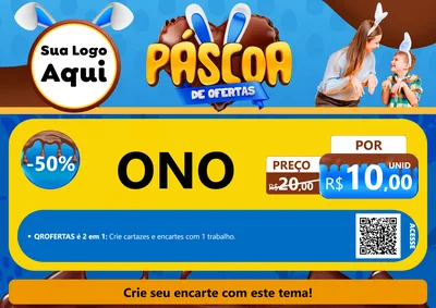 Modelo de Cartaz para Cartaz A4 Horizontal com o tema Páscoa de Ofertas para Óticas