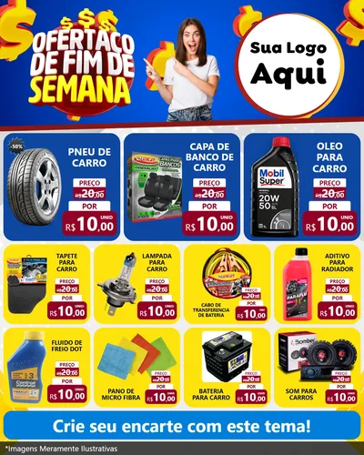 Modelo de Rede Social para Feed Instagram com o tema Ofertaço de Fim de Semana para Auto peças