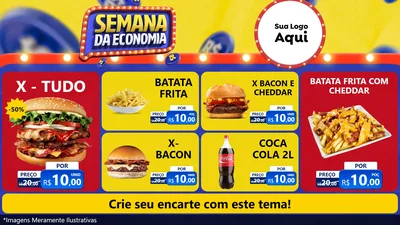 Modelo de TV para TV Horizontal com o tema Semana da Economia para Hamburgueria