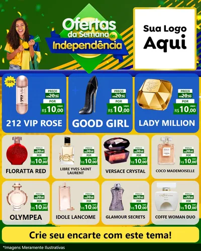 Modelo de Rede Social para Feed Instagram com o tema Ofertas da Semana da Independência para Perfumes