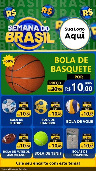 Modelo de Rede Social para Stories com o tema Semana Do Brasil para Artigos Esportivos