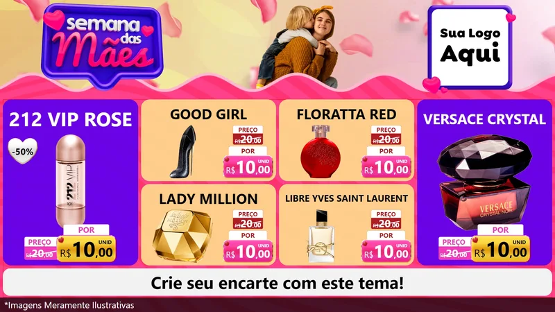 Modelo de TV para TV Horizontal com o tema Semana das Mães para Perfumes