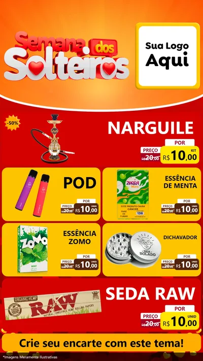 Modelo de TV para TV Vertical com o tema Semana dos Solteiros para Tabacaria