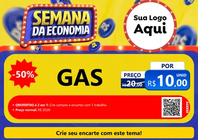 Modelo de Cartaz para Cartaz A4 Horizontal com o tema Semana da Economia para Água e gás