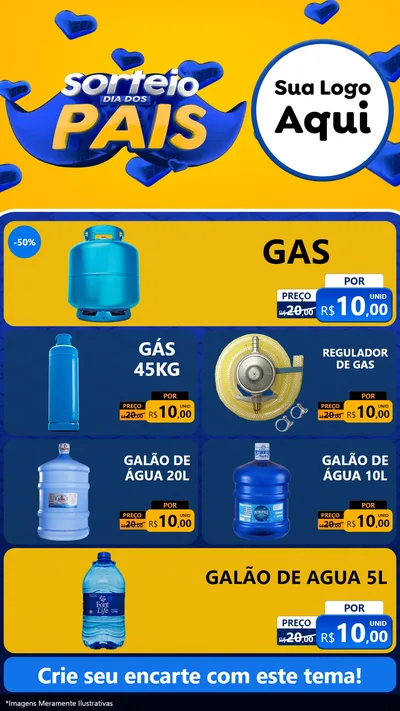 Modelo de TV para TV Vertical com o tema Sorteio Dia dos Pais para Água e gás