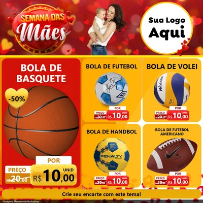 Modelo de Rede Social para Feed Facebook com o tema Semana das Mães para Artigos Esportivos