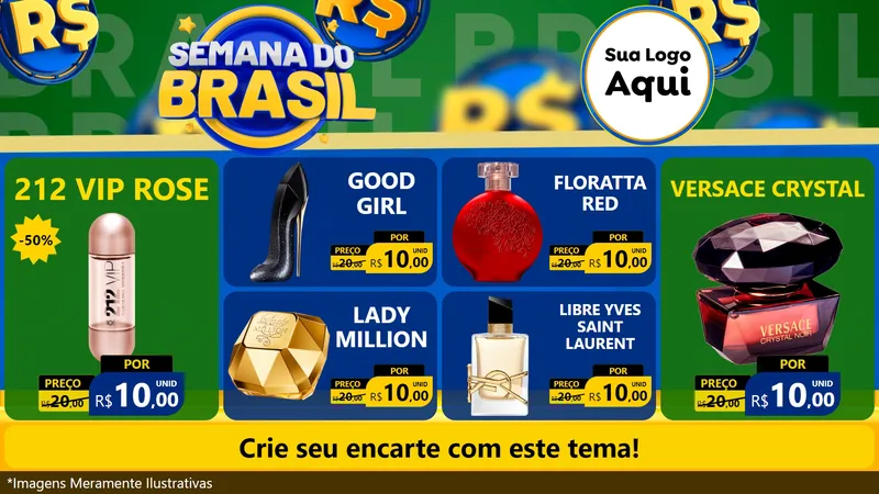 Modelo de TV para TV Horizontal com o tema Semana Do Brasil para Perfumes