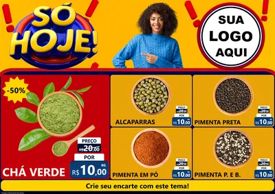 Modelo de Encarte para Encarte A4 Horizontal com o tema Só Hoje! para Produtos Naturais