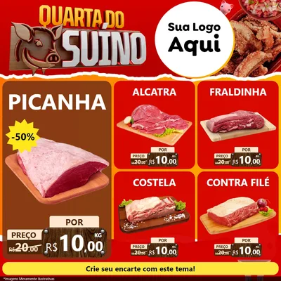 Modelo de Rede Social para Feed Facebook com o tema Quarta do Suíno para Açougue