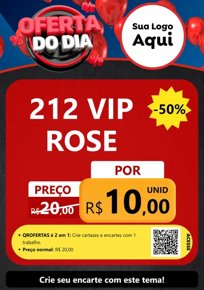 Modelo de Cartaz para Cartaz A4 Vertical com o tema Oferta do Dia para Perfumes