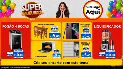 Modelo de TV para TV Horizontal com o tema Super Inauguração para Móveis e Eletro