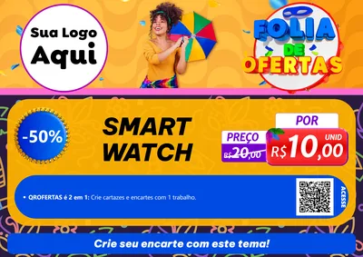 Modelo de Cartaz para Cartaz A4 Horizontal com o tema Folia de Ofertas para Informática