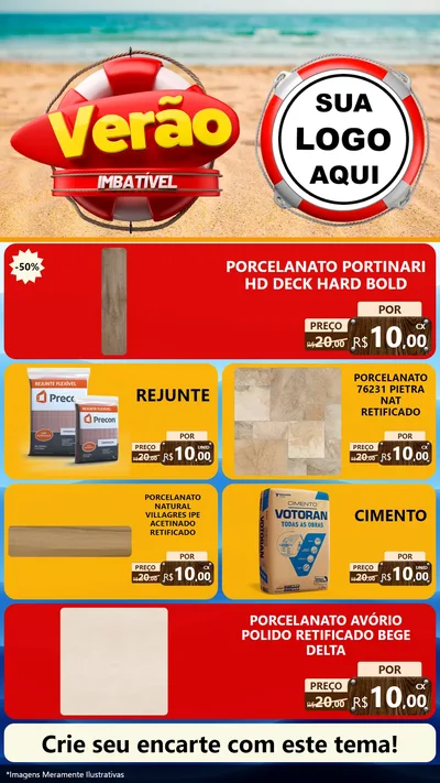 Modelo de TV para TV Vertical com o tema Verão Imbatível para Pisos e revestimentos