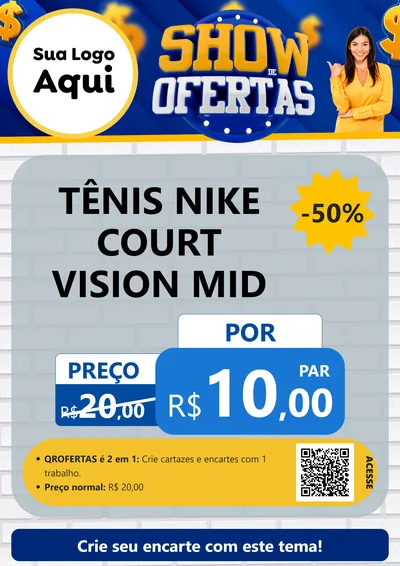 Modelo de Cartaz para Cartaz A4 Vertical com o tema Show de Ofertas para Calçados