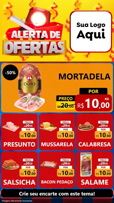 Modelo de Rede Social para Stories com o tema Alerta de Ofertas para Frios e Laticínios