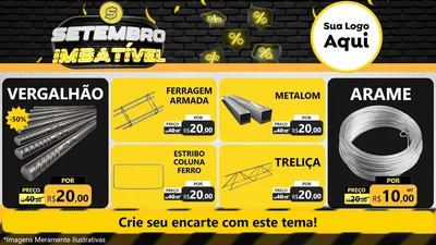Modelo de TV para TV Horizontal com o tema Setembro Imbatível para Ferragens