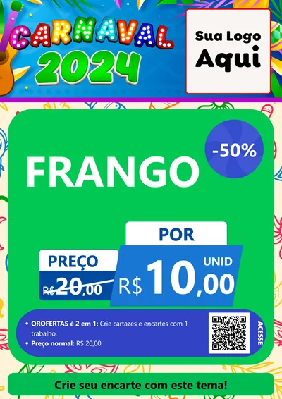 Modelo de Cartaz para Cartaz A4 Vertical com o tema Carnaval 2027 para Assados