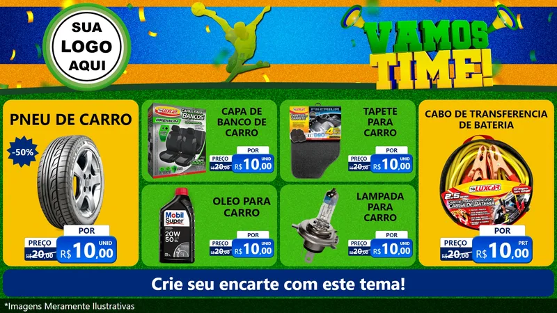 Modelo de TV para TV Horizontal com o tema Vamos Time! para Auto peças