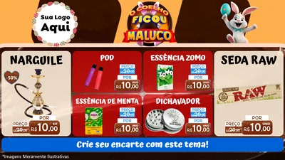 Modelo de TV para TV Horizontal com o tema O Coelho Ficou Maluco - Páscoa para Tabacaria