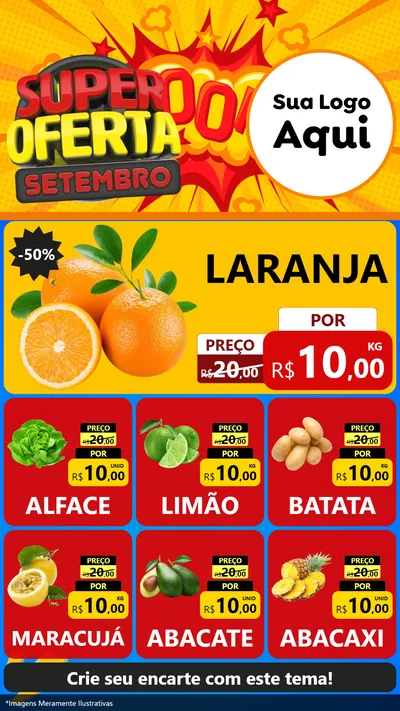 Modelo de Rede Social para Stories com o tema Super Oferta Setembro para Hortifrúti