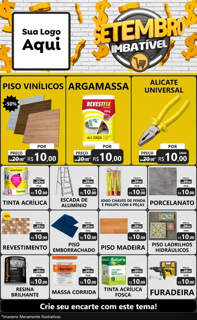 Modelo de Encarte para Encarte Grande com o tema Setembro Imbatível para Material para Construção