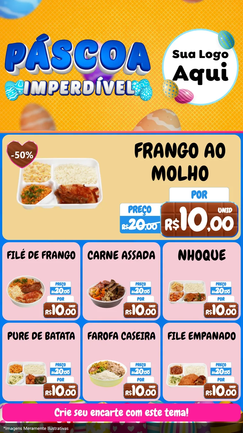 Modelo de Rede Social para Stories com o tema Páscoa Imperdível para Restaurante