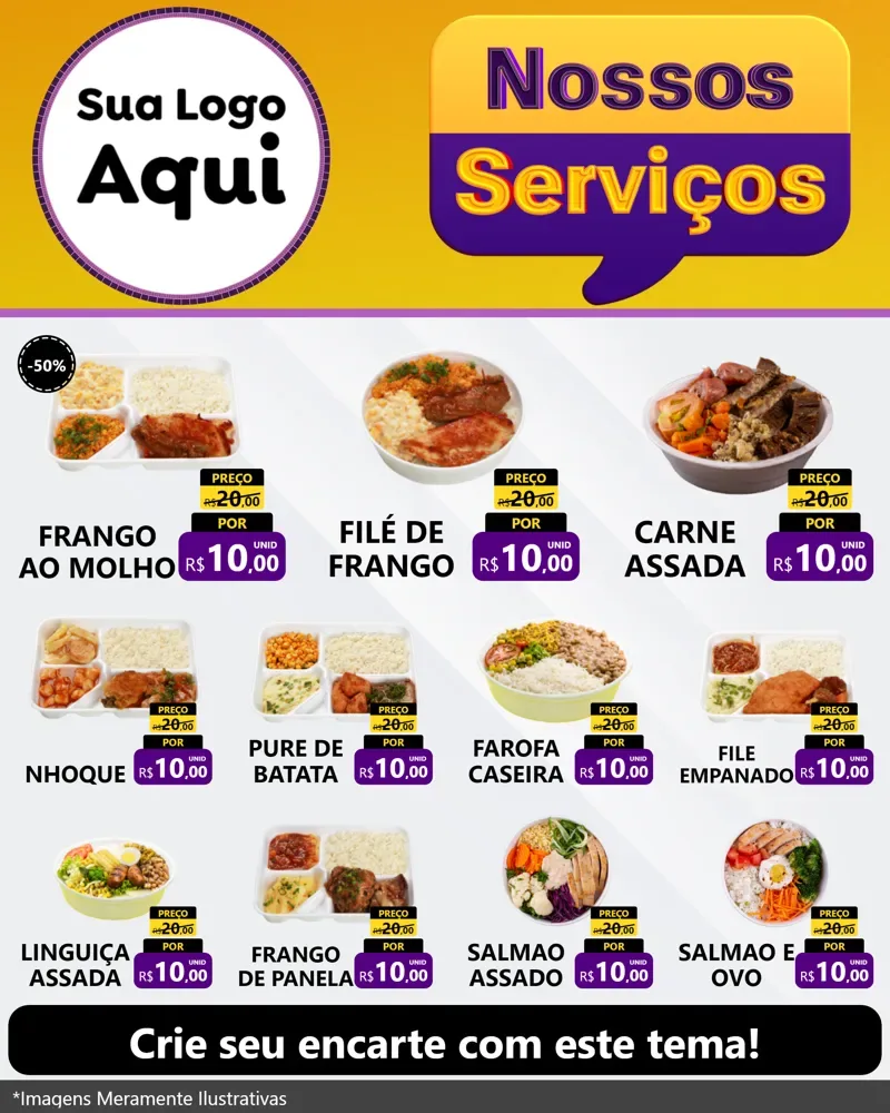 Modelo de Rede Social para Feed Instagram com o tema Nossos Serviços para Restaurante