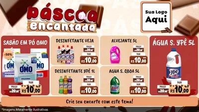 Modelo de TV para TV Horizontal com o tema Páscoa Encantada para Produtos de Limpeza