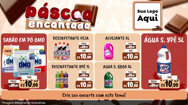 Modelo de TV para TV Horizontal com o tema Páscoa Encantada para Produtos de Limpeza