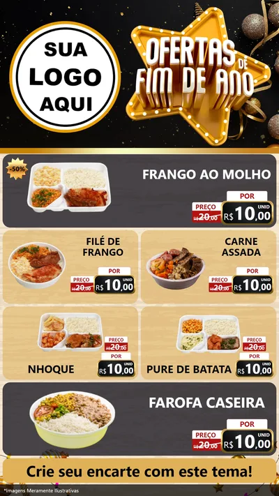 Modelo de TV para TV Vertical com o tema Ofertas de Fim de Ano para Restaurante