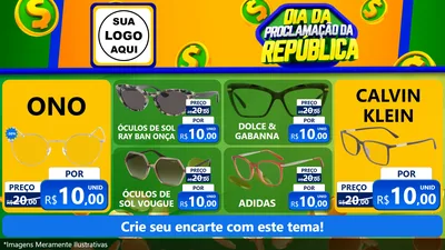 Modelo de TV para TV Horizontal com o tema Dia Da Proclamação da República para Óticas