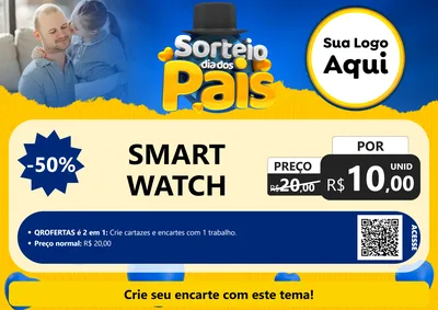 Modelo de Cartaz para Cartaz A4 Horizontal com o tema Sorteio Dia Dos Pais para Informática