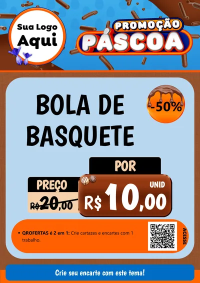 Modelo de Cartaz para Cartaz A4 Vertical com o tema Promoção Páscoa para Artigos Esportivos